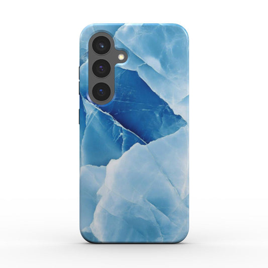 Stoßfeste Handyhülle Blau-Marmor – Rückseite vollständig bedruckt