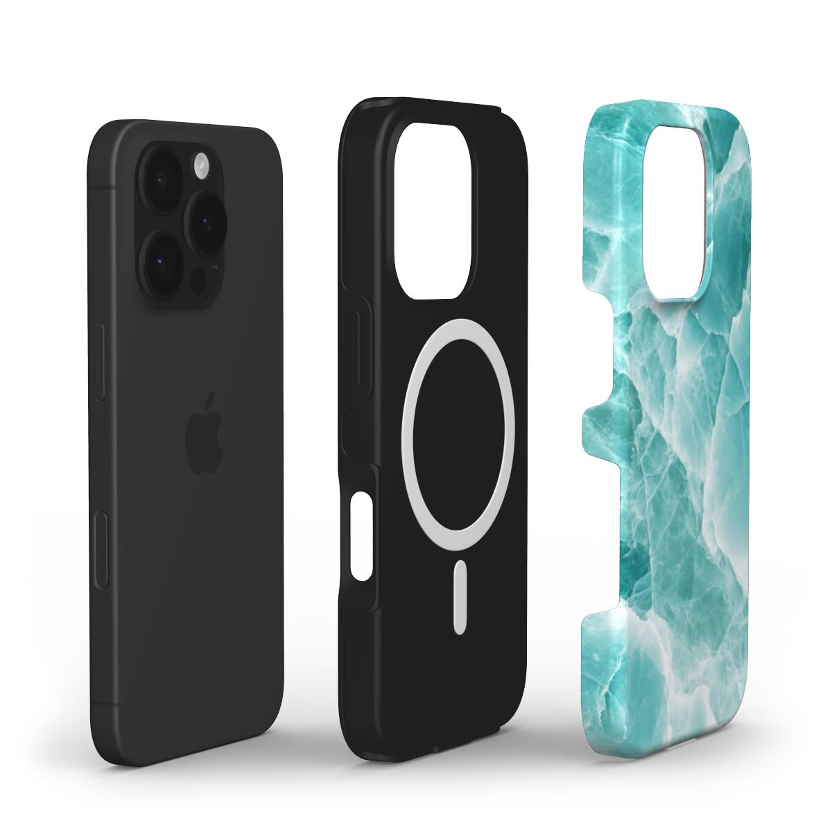 Magnetische Marmor-Handyhülle mit Dual-Layer-Design – Explosionsansicht