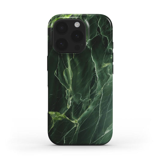 Grüne Marmor iPhone-Hülle mit MagSafe Funktion – elegantes Design und robuster Schutz