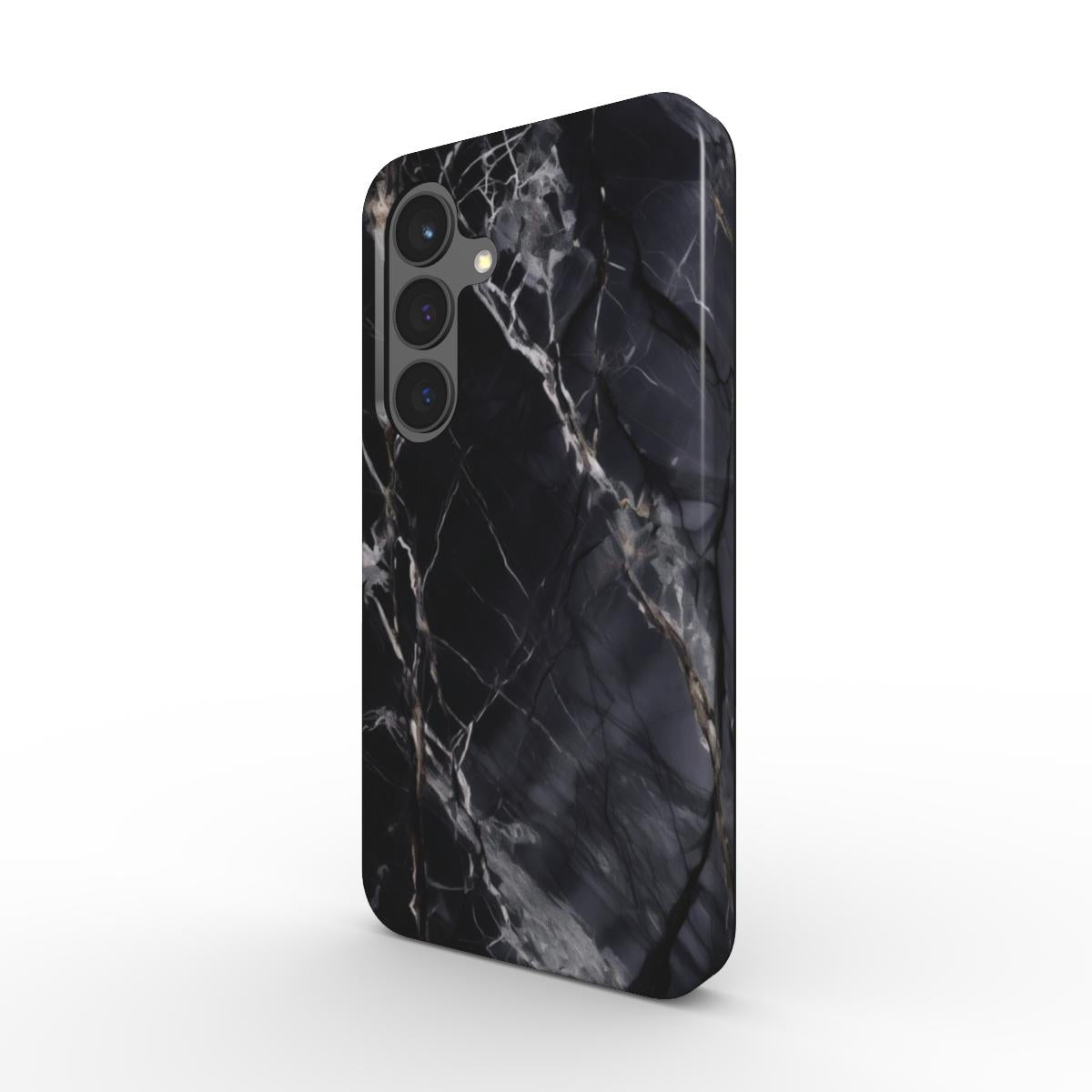Stoßfeste Smartphone-Hülle mit schwarzem Marmor-Design – elegante Schutzlösung für Samsung