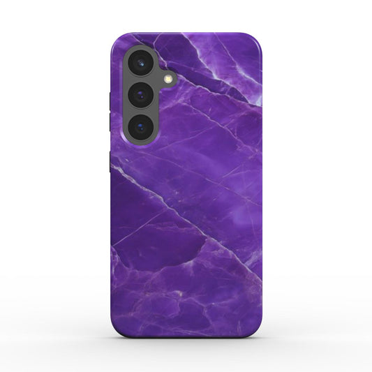 Lila Marmor-Design Handyhülle – Rückansicht mit satten Farben und Kameraschutz