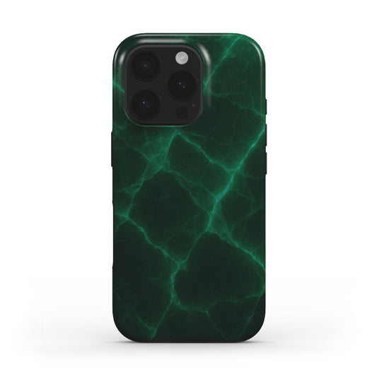 MagSafe Handyhülle Kristall Grün Rückansicht mit Kristallmuster