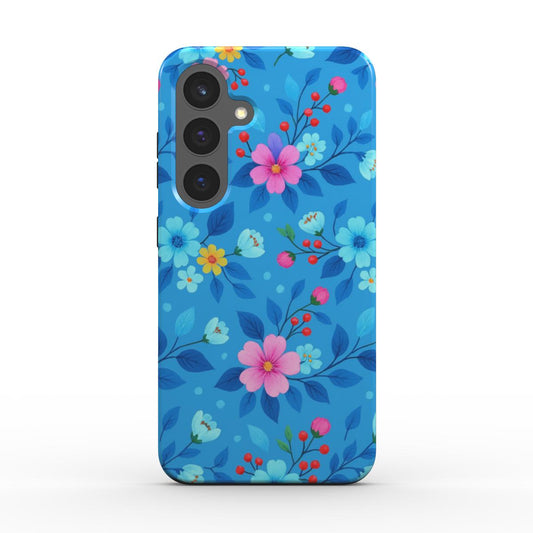 Stoßfeste Handyhülle Blumen Blau