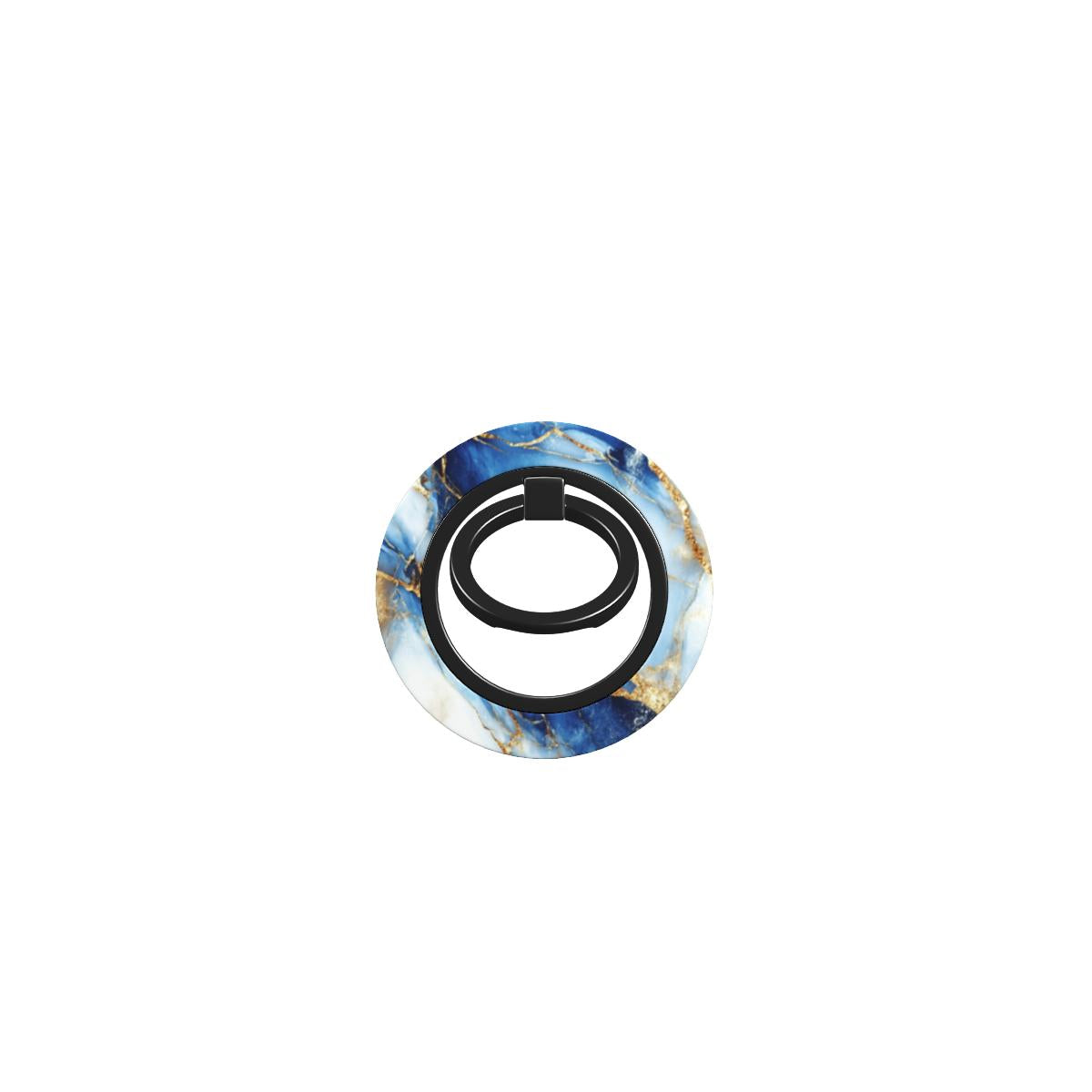Magnetischer Ringhalter Blau-Weiß Marmor einzeln von oben fotografiert