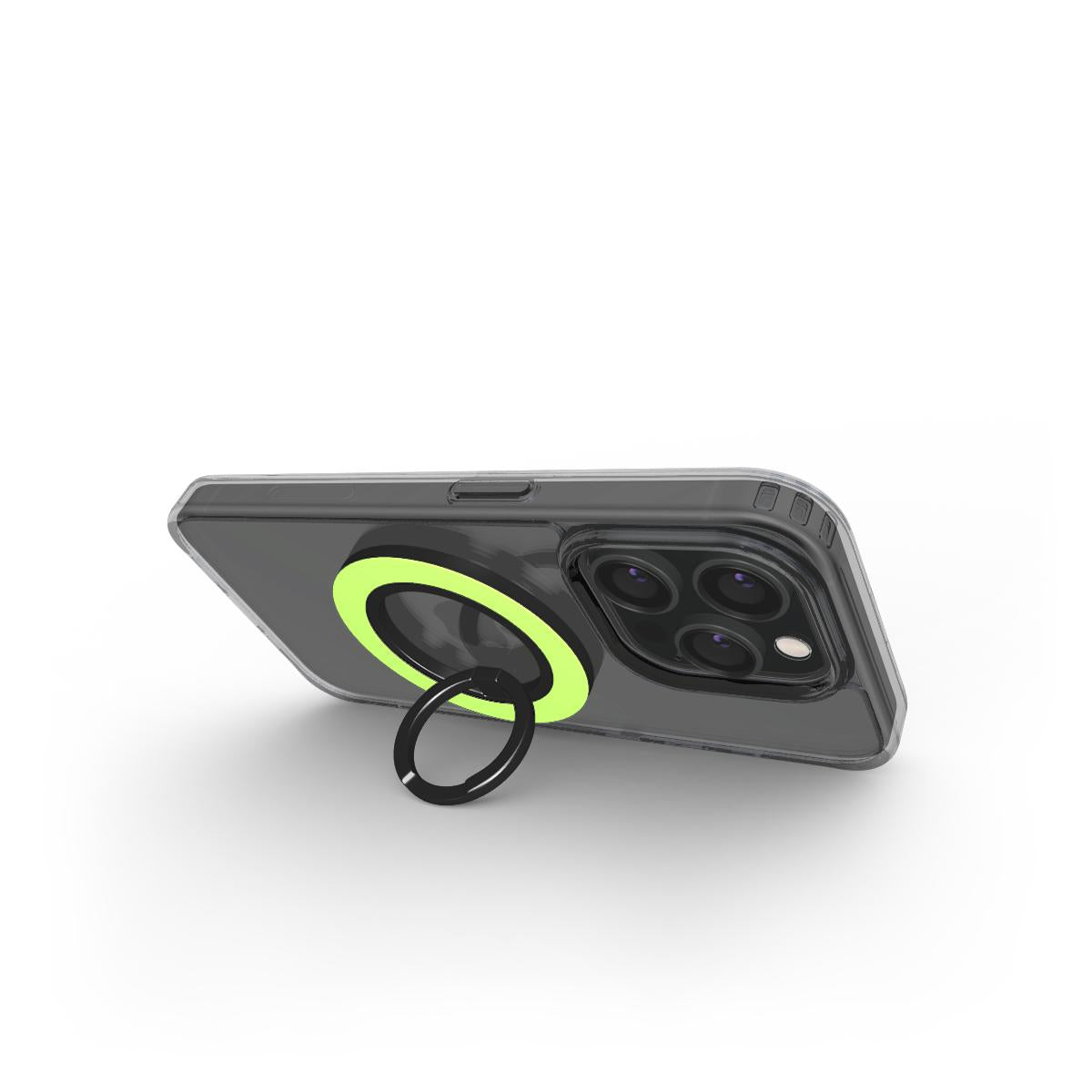 Ringhalter Limette als Handy-Stand in horizontaler Position