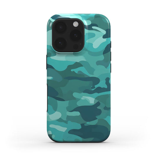 MagSafe Tough Handyhülle – Camouflage Teal Blue Stoßfeste