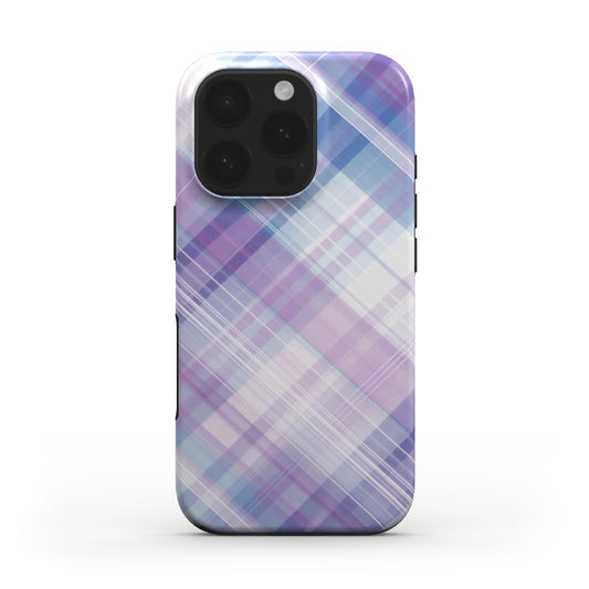 MagSafe Tough Handyhülle – Karo Lila Blau