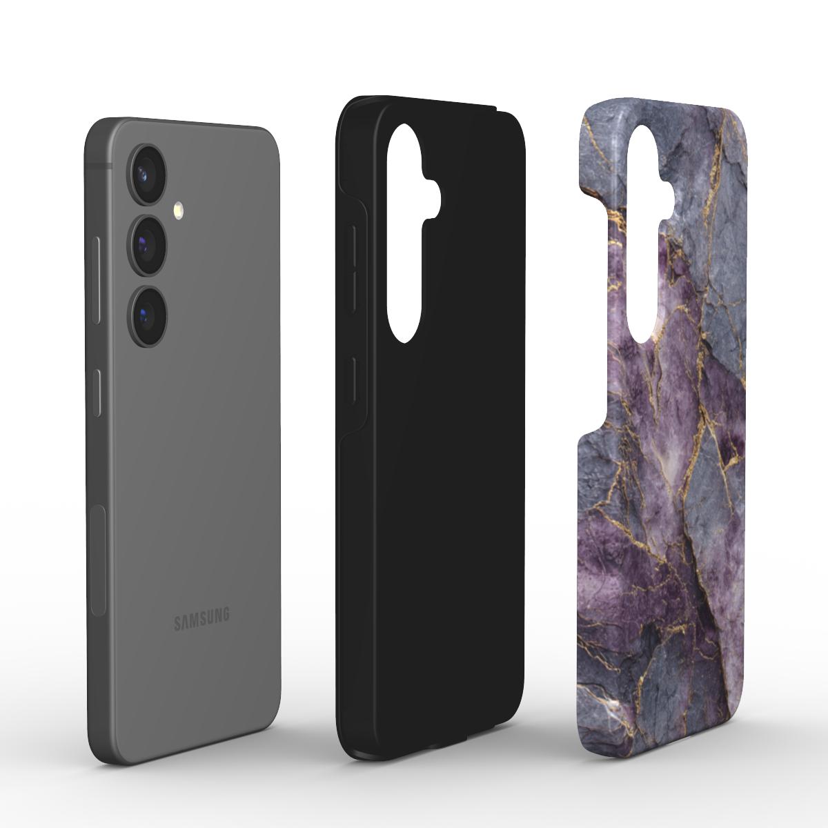 Explosionsansicht Tough Case – Innenschicht TPU und Außenschale PC, Marmor-Design „Violet Veins“