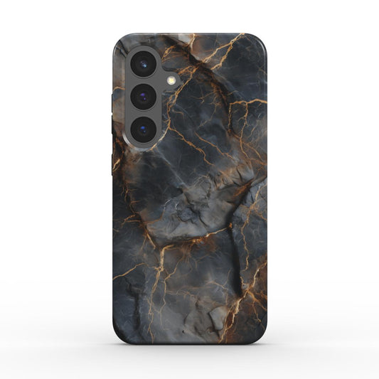 Rückseite „Obsidian Veins“ – detailreiche Marmorstruktur mit goldenen Rissen