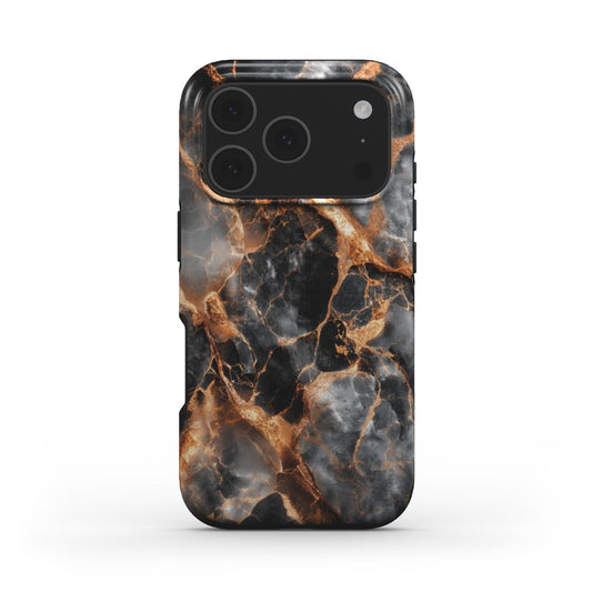 MagSafe Marmor-Design Handyhülle Obsidian Flame – Seitenansicht