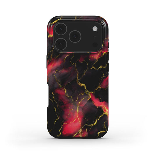 MagSafe Marmor-Design Handyhülle Crimson Lava – Seitenansicht