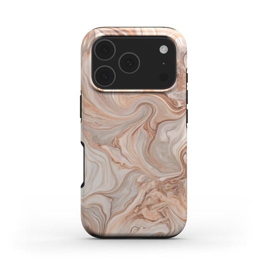 MagSafe Handyhülle Sandy Marble Rückseite mit sandfarbenem Marmor-Look