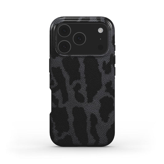 Rückseite der Handyhülle Leopard Print Grau glänzend