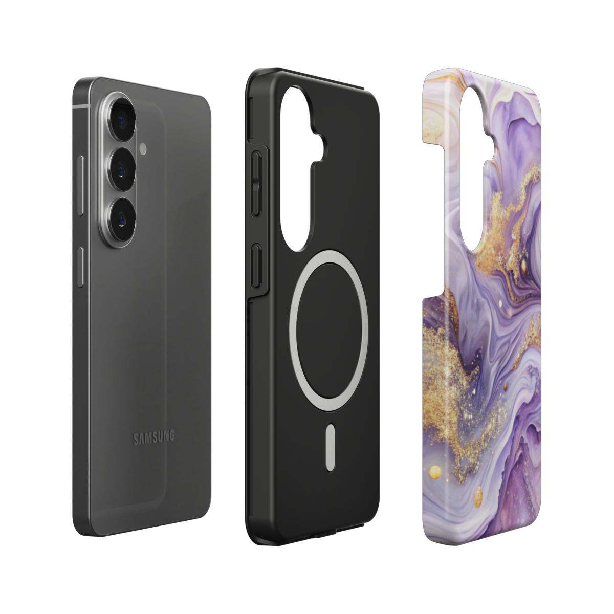 Stoßfeste Dual-Layer Handyhülle Seitenansicht Lavender Aura