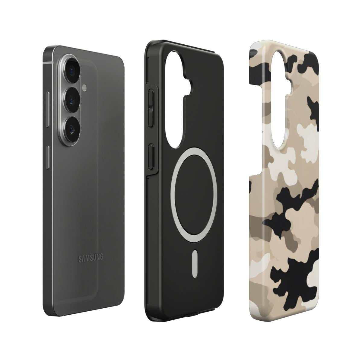 Stoßfeste Dual-Layer Handyhülle Seitenansicht Camouflage Sandstorm