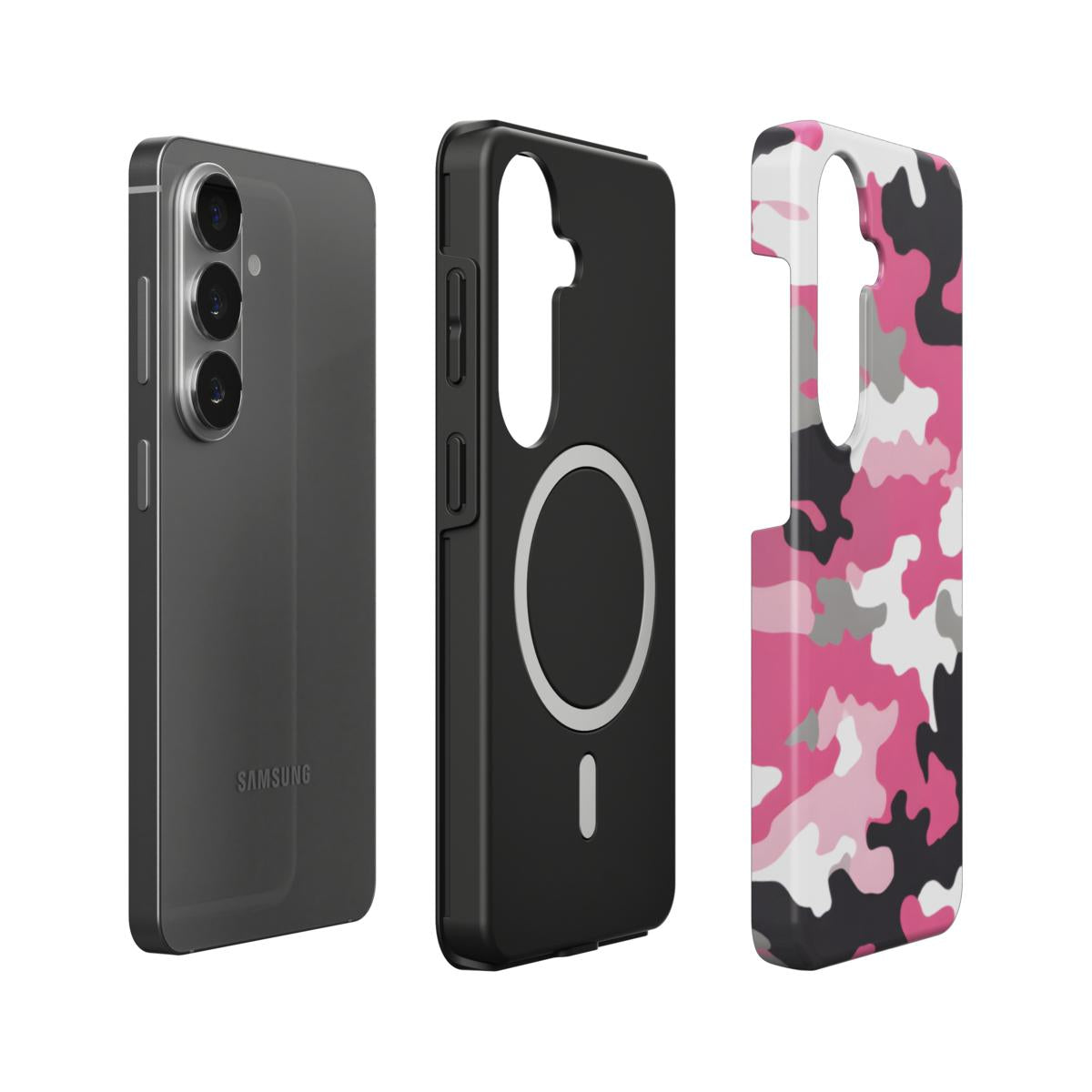 Stoßfeste Dual-Layer Handyhülle Seitenansicht Camouflage Pink