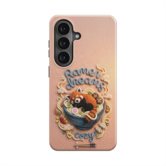 Detailansicht der magnetischen Handyhülle mit Ramen Dreams Red Panda Motiv Cozy Design