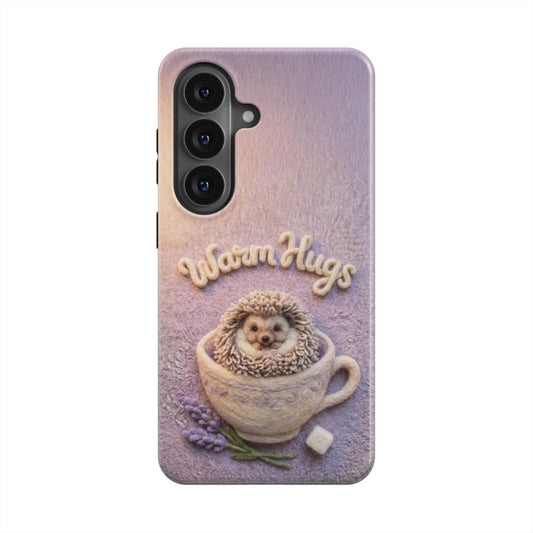 Detailansicht der magnetischen Handyhülle mit Warm Hugs Igel Motiv Herzliches Design