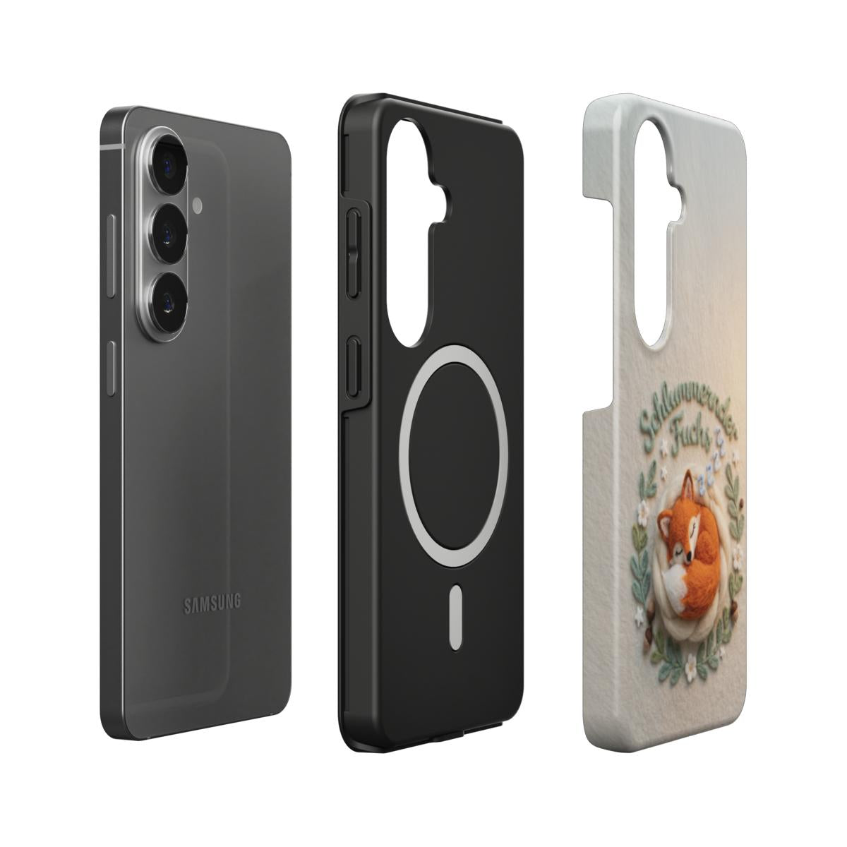 Magnetische Handyhülle Schlummernder Fuchs im Einsatz kabelloses Laden