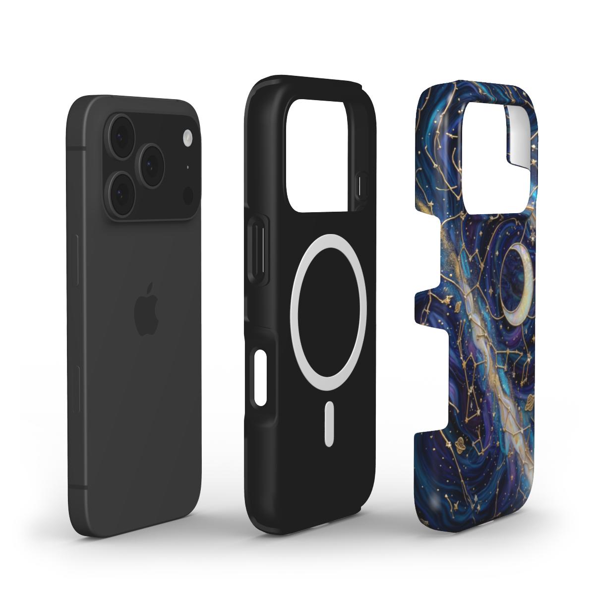 MagSafe Handyhülle Sternenhimmel Nacht – Lumina Mosaik Edition – MagSafe Magnetring Aufbau – Dual Layer Konstruktion