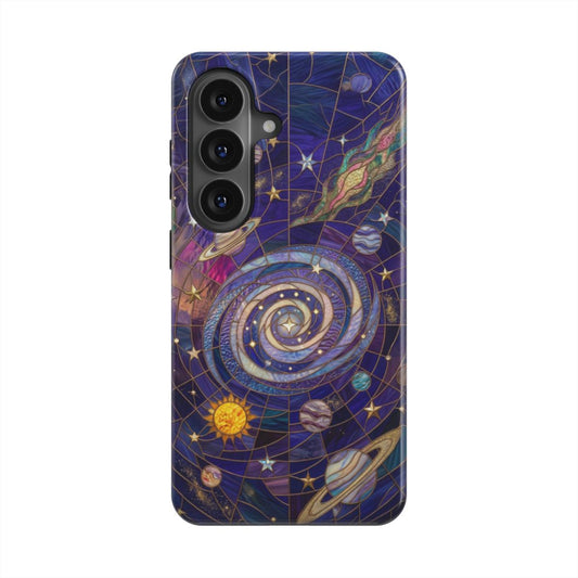 Magnetische Handyhülle Galaxie Universum – Lumina Mosaik Edition – Frontansicht auf Samsung Galaxy – Glasmosaik Design