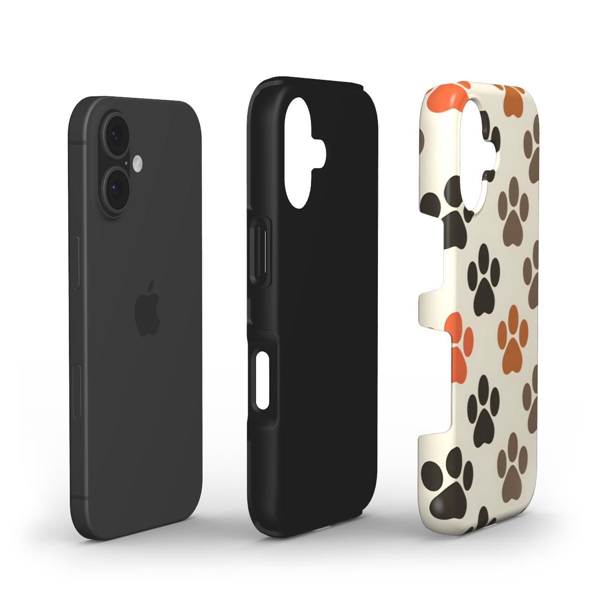 Stoßfeste Handyhülle „Herbst Pfoten“ – Dual-Layer Schutz mit TPU und Polycarbonat-Außenschale