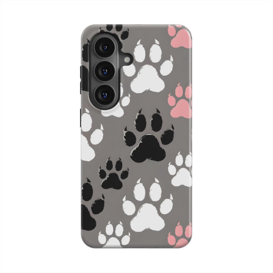 Magnetische Handyhülle „Grunge Pfoten“ – Frontansicht mit lässigem Grunge-Pfoten-Design