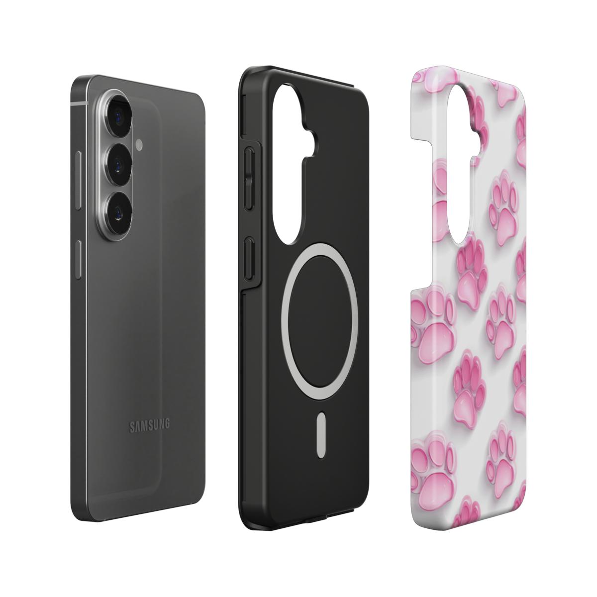 Magnetische Handyhülle „Glänzende Pfoten“ – Dual-Layer mit integriertem Magnetring für Samsung & Google Pixel