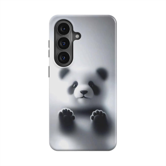 Magnetische Handyhülle „Kleiner Panda“ – Frontansicht mit niedlichem Panda-Design in Schwarz und Weiß