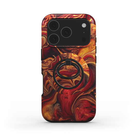 Crimson Flame Ringhalter auf passender Handyhülle im gleichen Design