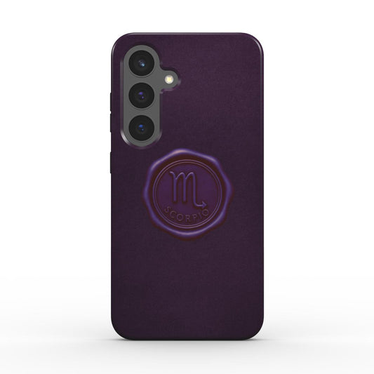 Scorpio Tough Case Handyhuelle in Dunkelviolett mit Skorpion Symbol – Rueckseite