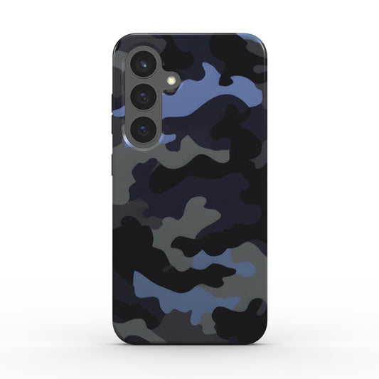 Camouflage Black Blue Stoßfeste Handyhülle Tough Case – Rückansicht