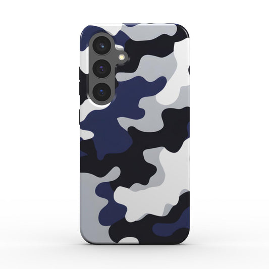 Stoßfeste Handyhülle Camouflage Blue Black – Rückseite