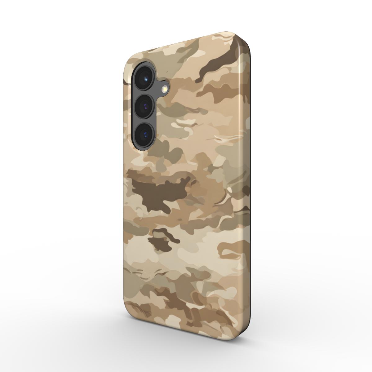 Camouflage Desert Sand Stoßfeste Handyhülle in schräger 3D Ansicht