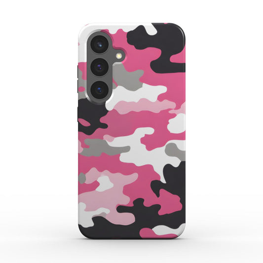 Camouflage Pink Stoßfeste Handyhülle Tough Case – Rückansicht
