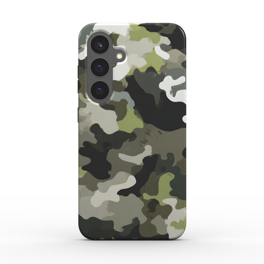 Stoßfeste Camouflage Woodland Green Handyhülle – Rückseite