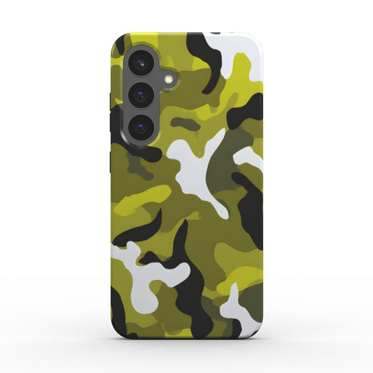 Camouflage Yellow Green Stoßfeste Handyhülle Rückseite