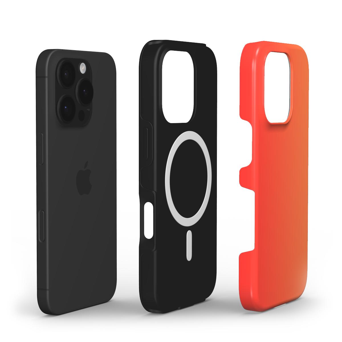 MagSafe Handyhülle Rot Orange Gradient mit Dual-Layer Aufbau