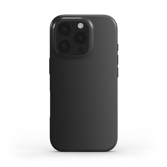 MagSafe iPhone Huelle in Schwarz-Grau-Gradient, gerade Rueckansicht mit Raised Bezel um das Kameramodul