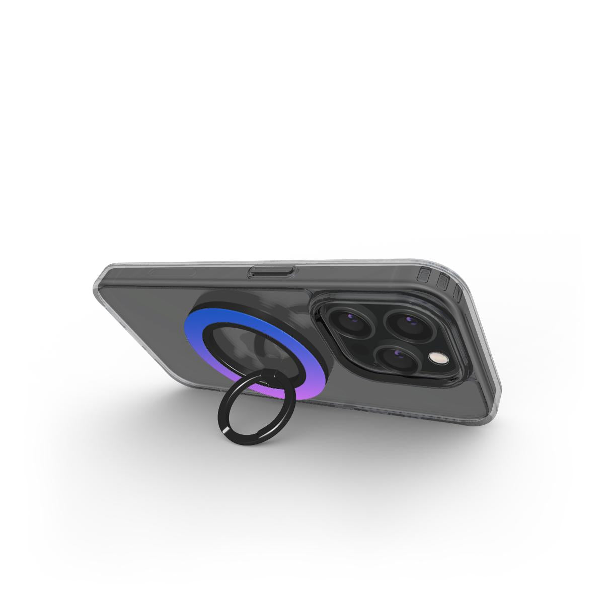 Magnetischer Ringhalter Kobaltblau Magenta – Handy im Standmodus