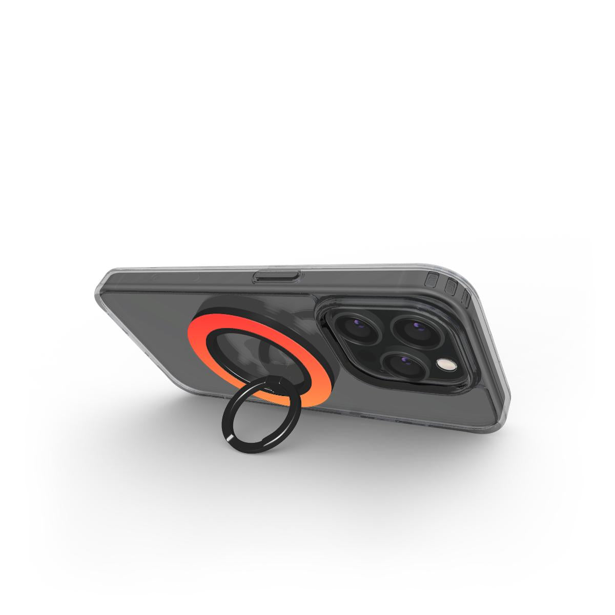Magnetischer Ringhalter Rot Orange – Handy im Standmodus