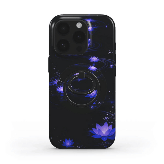 Handyhülle mit vollständig integriertem Lotus-Design und Ringhalter auf der Rückseite