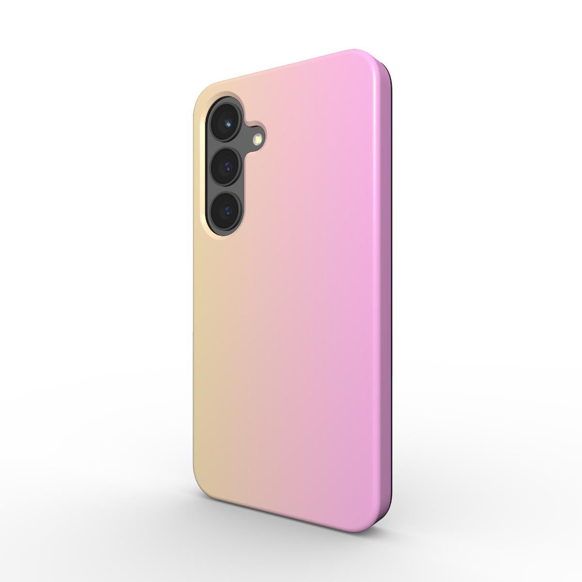 Stossfeste Handyhuelle mit Farbverlauf Pink Beige schraeg Ansicht