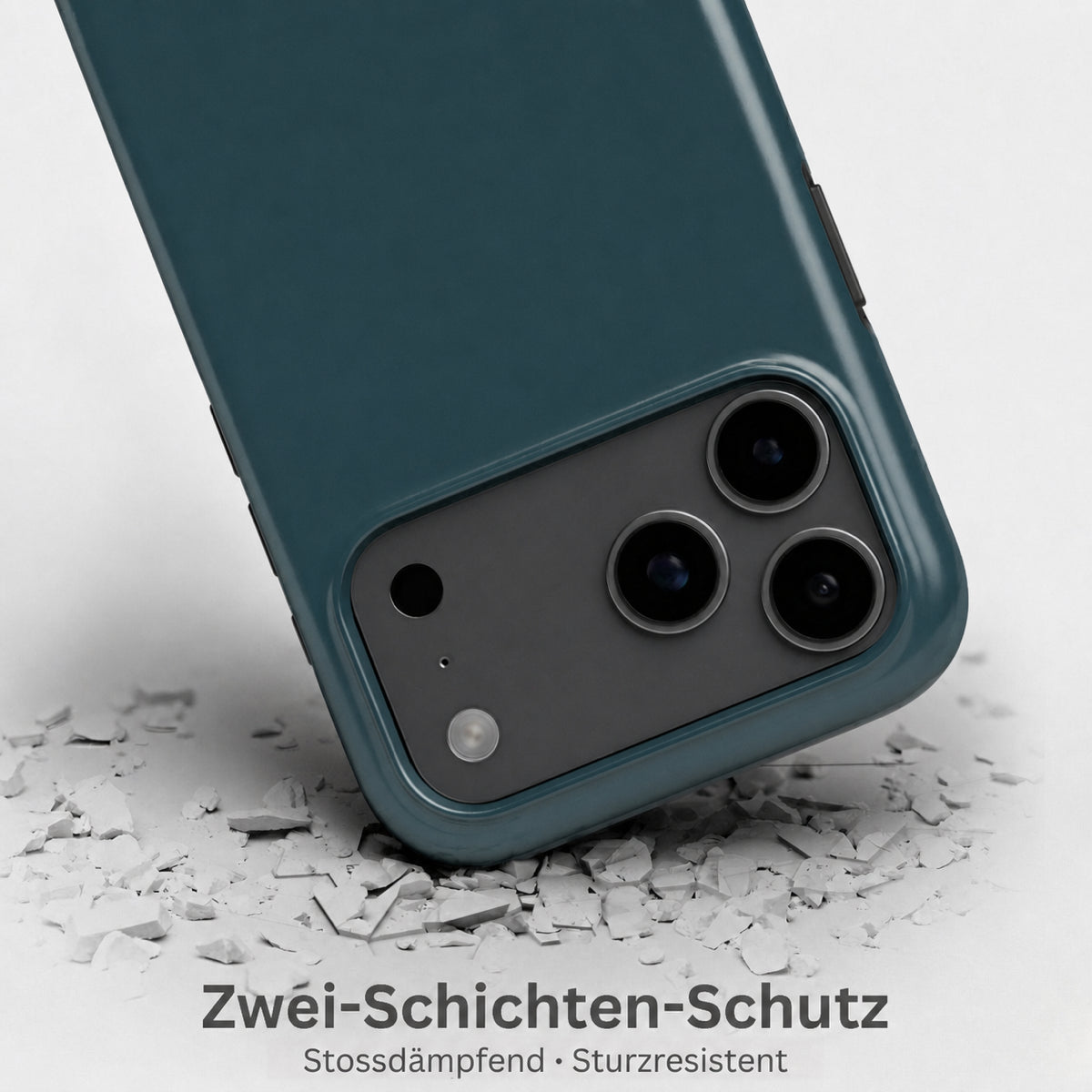 Zwei-Schichten-Schutz einer stossfesten Handyhülle in Tiefsee-Teal