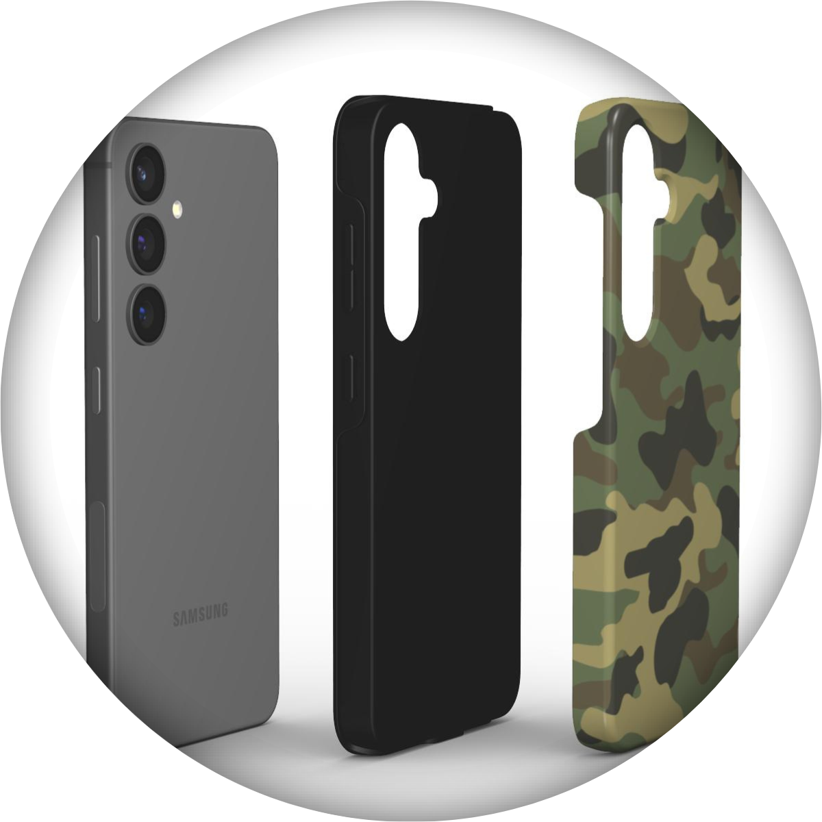 Camouflage Stoßfeste Handyhülle im Tough Case Design mit robustem Schutz für Samsung Smartphone