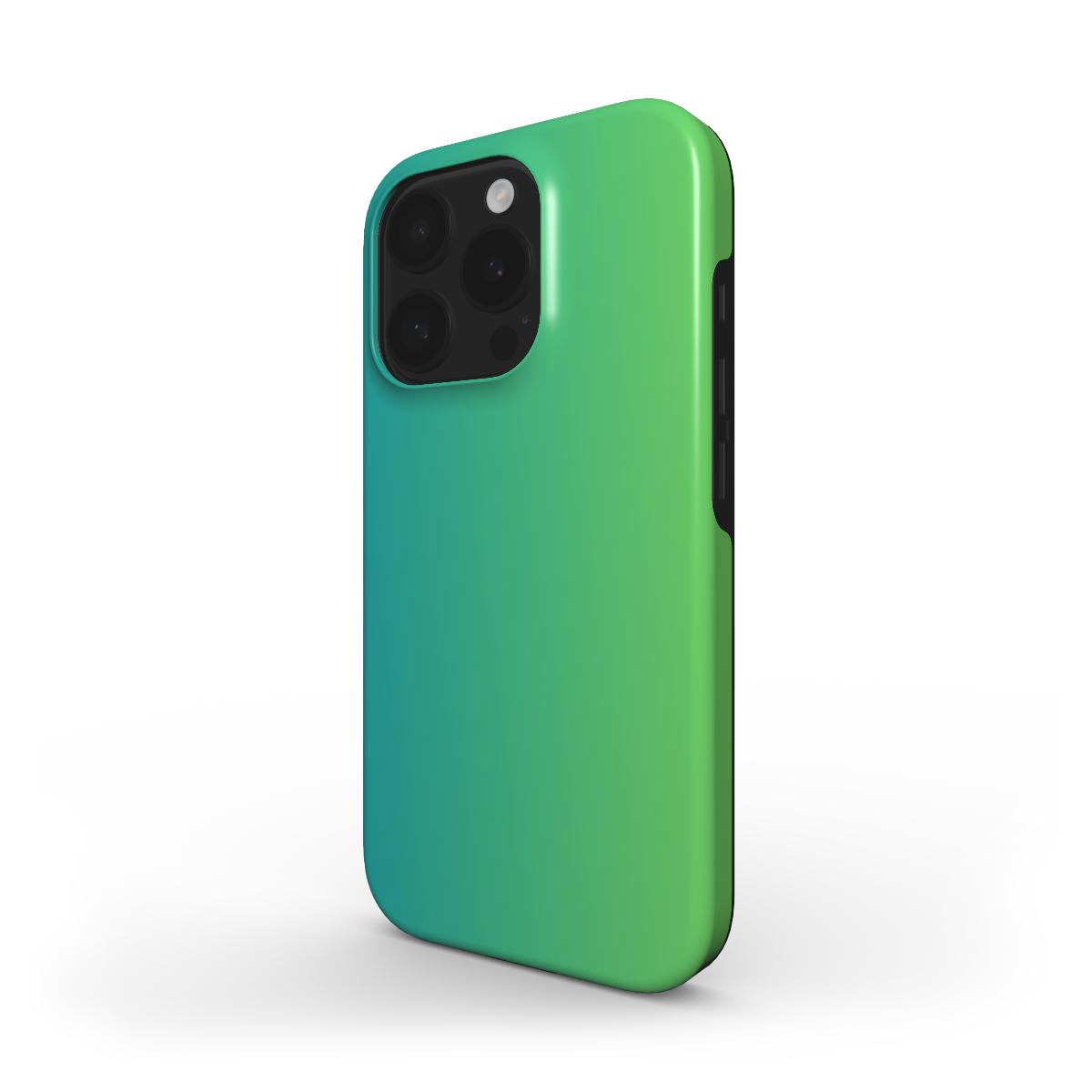 iPhone 16 Pro stoßfeste Handyhülle grün mit Farbverlauf, robust und stylisch.
