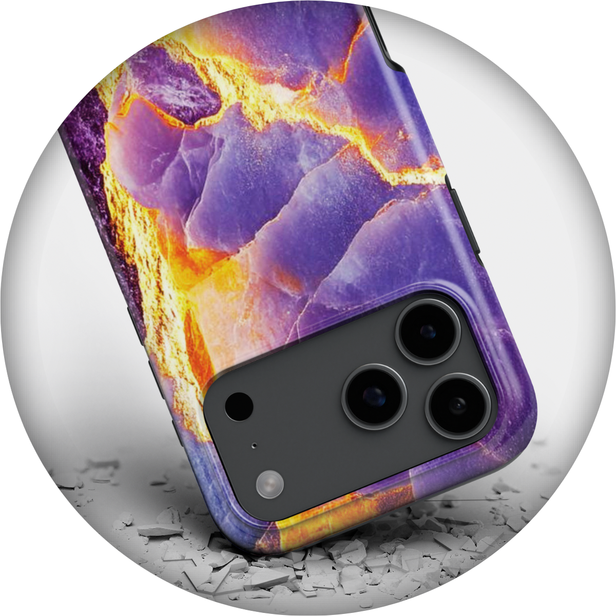 Stoßfeste Samsung-Handyhülle mit schwarzer Innenhülle und modernem türkis-weißem Marmor-Design für Galaxy-Modelle.