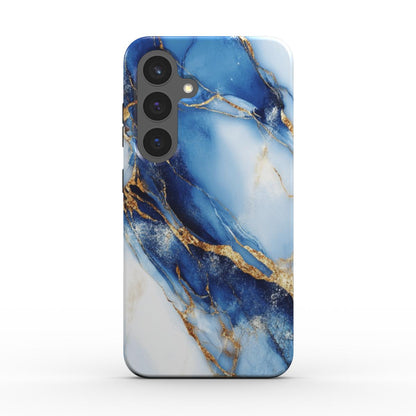 Edle blaue Marmor Handyhülle – Rückansicht für iPhone und Samsung