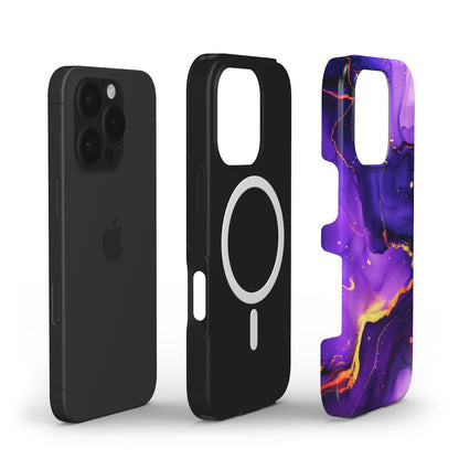 MagSafe Hülle mit TPU-Innenschicht und PC-Außenschale – Einzelteile nebeneinander