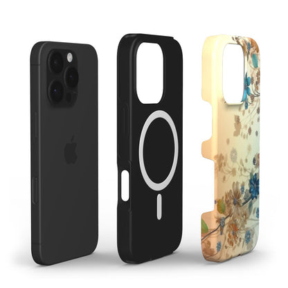 MagSafe Hülle mit Dual-Layer-Aufbau und floraler Außenschale – Komponentenansicht